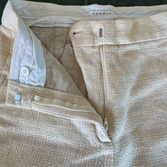 Sandro Cream Straight Leg Pants - Picture 3 of 4